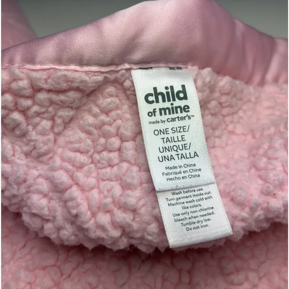 Carters Child of Mine Sweet Girl Butterfly Baby Blanket Pink Sherpa Satin Trim